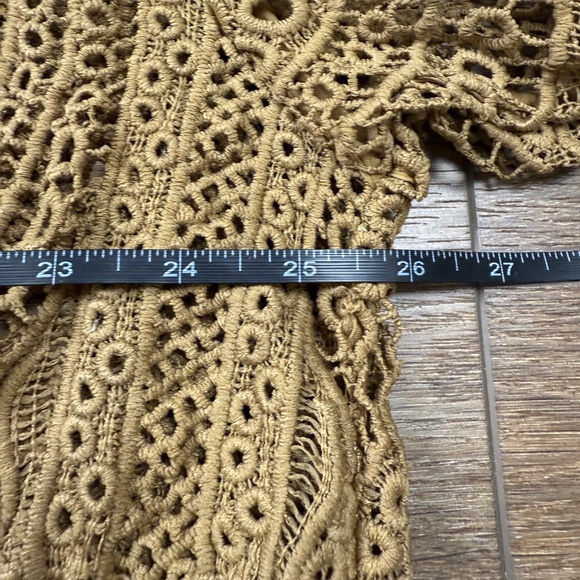 Free People All Things Sweet women's Crochet Button Down Shirt M Boho Oversized - Picture 10 of 13